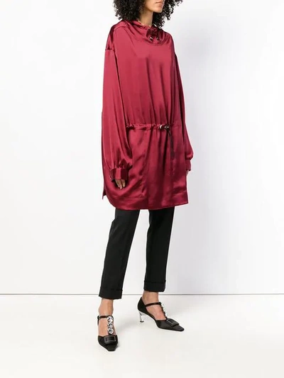 Shop Rouge Margaux Drawstring Hooded Top In Red