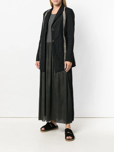 Shop Uma Wang Contrast Stripe Blazer In Black