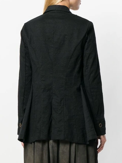 Shop Uma Wang Contrast Stripe Blazer In Black