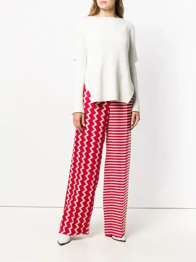 Shop Stella Mccartney Contrasting Palazzo Pants In Red