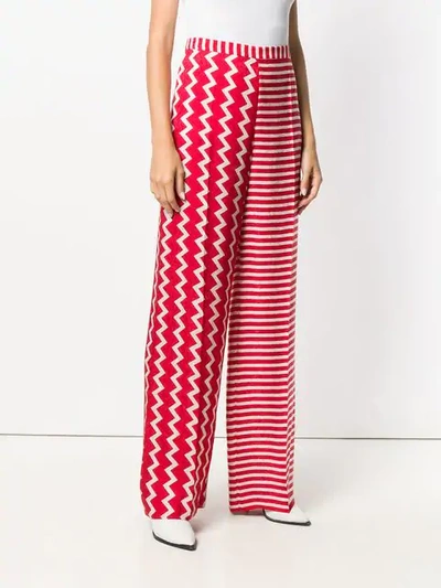 Shop Stella Mccartney Contrasting Palazzo Pants In Red
