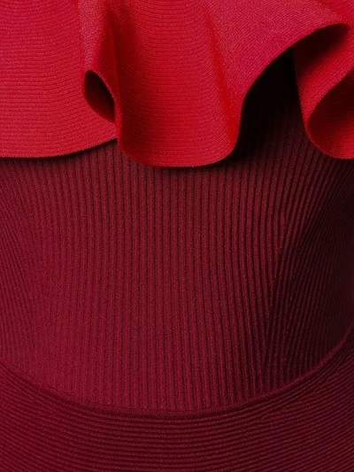 Shop Alexander Mcqueen Off-shoulder Ruffle Dress - Red