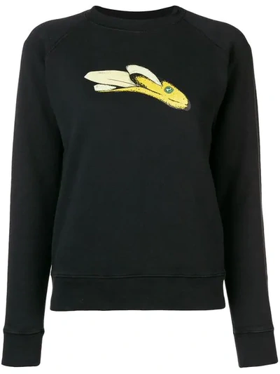 Shop Alexa Chung Printed Sweatshirt In Washed Black