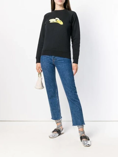 Shop Alexa Chung Printed Sweatshirt In Washed Black