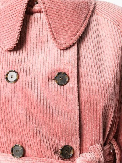 Shop Alexa Chung Double Breasted Corduroy Coat In Pink