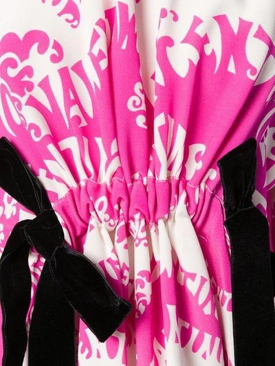Shop Valentino Logo Print Mini Dress - Pink
