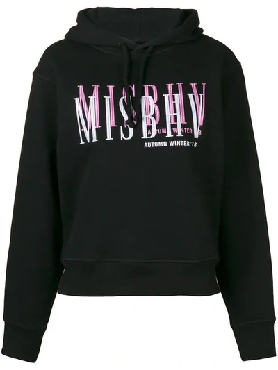 Shop Misbhv Logo Embroidered Hoodie In Black