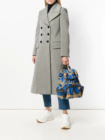 Shop Burberry Herringbone Wool Blend Tailored Coat In Black