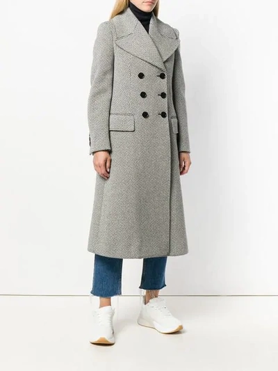 Shop Burberry Herringbone Wool Blend Tailored Coat In Black