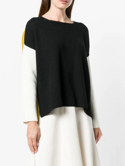 Shop Pierantoniogaspari Colour Block Sweater In Black