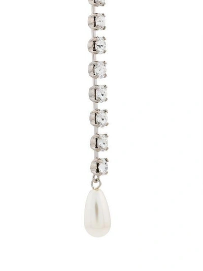 Shop Miu Miu Crystal And Pearl Earrings - Metallic