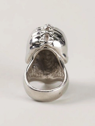 Shop Alexander Mcqueen Punk Skull Ring In Metallic