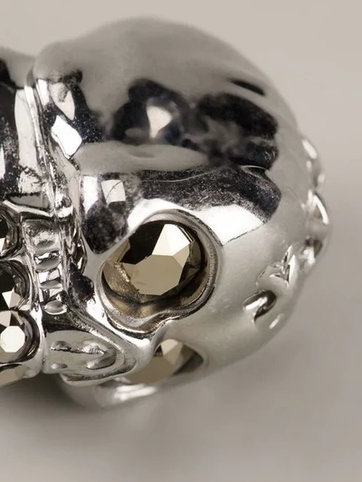 Shop Alexander Mcqueen Punk Skull Ring In Metallic