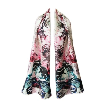 Cassandra Hone Frogs And Feathers Pink Small Scarf