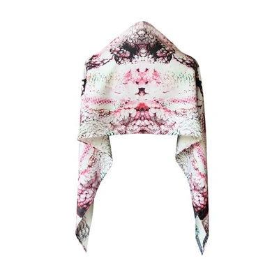 Cassandra Hone Frogs And Feathers Pink Small Scarf