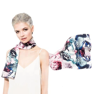 Cassandra Hone Frogs And Feathers Pink Small Scarf