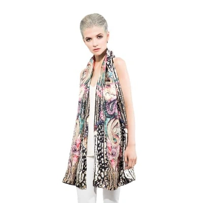 Cassandra Hone Beetles And Snakes Gold Large Scarf