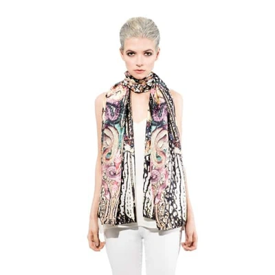Cassandra Hone Beetles And Snakes Gold Large Scarf