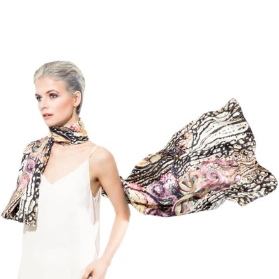 Cassandra Hone Beetles And Snakes Gold Large Scarf