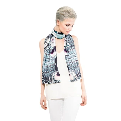 Cassandra Hone Crocodile And Bubbles Small Scarf