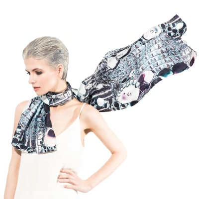 Cassandra Hone Crocodile And Bubbles Small Scarf