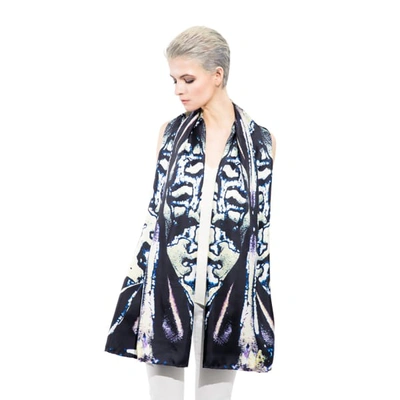 Cassandra Hone Beetle Shell And Oil Blue Large Scarf