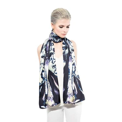 Cassandra Hone Beetle Shell And Oil Blue Large Scarf
