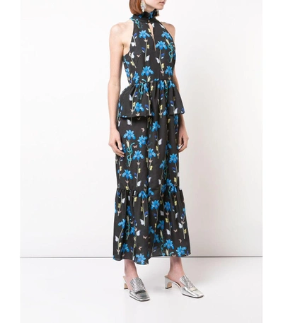 Shop Borgo De Nor Jasmine Floral Dress In Black