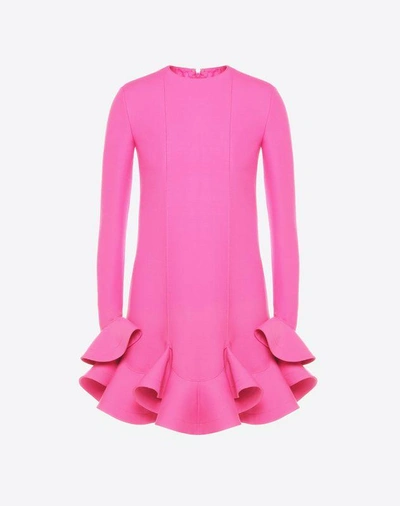 Shop Valentino Crepe Couture Dress In Fuchsia