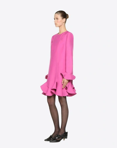 Shop Valentino Crepe Couture Dress In Fuchsia