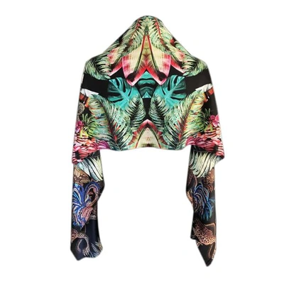 Cassandra Hone Jungle Depths Black Small Scarf