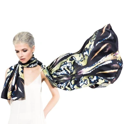 Cassandra Hone Beetle Shell And Oil Green Large Scarf