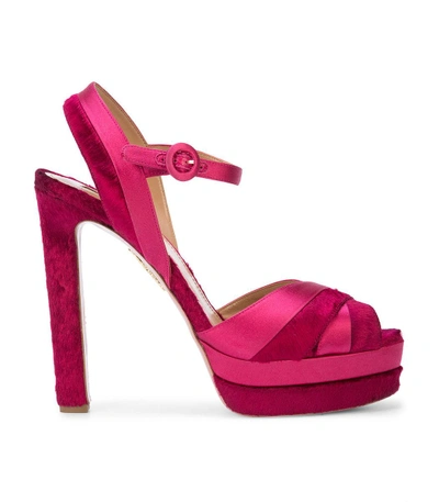 Shop Aquazzura Coquette Platform Sandals In Pink