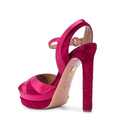 Shop Aquazzura Coquette Platform Sandals In Pink