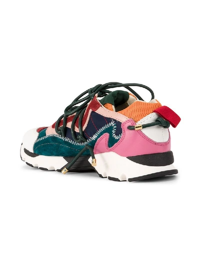 Carven Colour Block Lace-up Sneakers In Basic | ModeSens