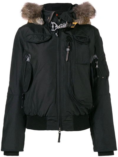 Shop Parajumpers Fur Trimmed Jacket In Black