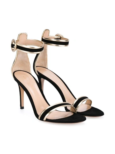 Shop Gianvito Rossi Ankle Strap 'portofino' Sandals In Black