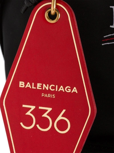 Shop Balenciaga Red Hotel Key Tag Keyring