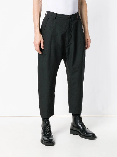 Shop Ziggy Chen Straight Cropped Trousers - Black
