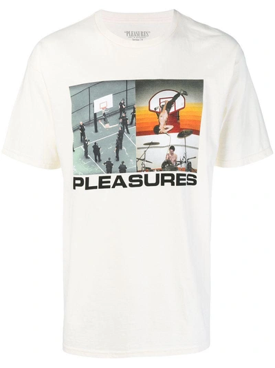 Shop Pleasures Hoops T-shirt - Neutrals