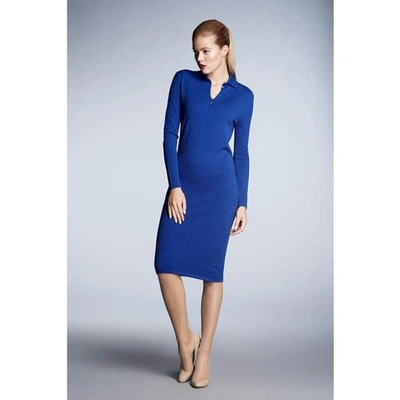 Shop Rumour London Olivia Azure Blue Soft Merino Wool Blend Dress