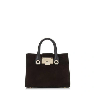 Shop Jimmy Choo Riley/s Black Crosta Mini Tote Bag