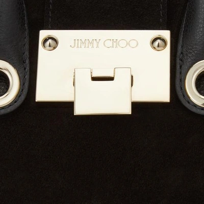 Shop Jimmy Choo Riley/s Black Crosta Mini Tote Bag