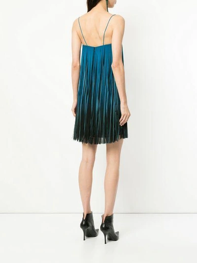 Shop Elie Saab Degrade Fringe Mini Dress - Blue