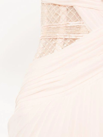 Shop Zuhair Murad Draped Gown With Sequin Inserts - Pink