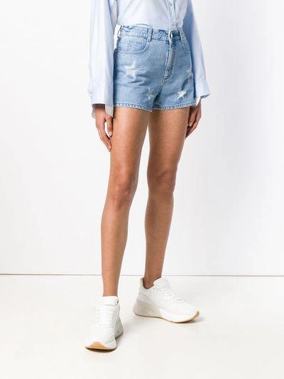 Shop Stella Mccartney Denim Star Shorts In Blue