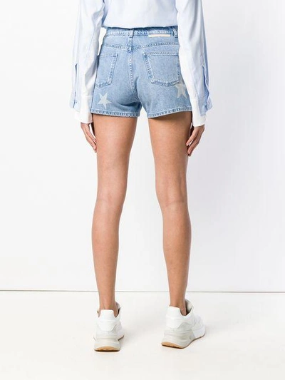 Shop Stella Mccartney Denim Star Shorts In Blue