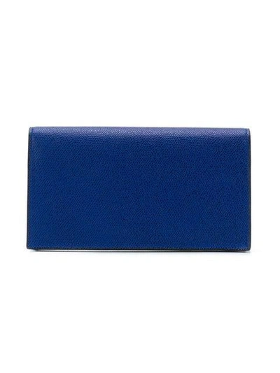 Shop Valextra Continental Wallet - Blue