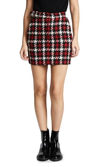 Shop Mcq By Alexander Mcqueen Belted Mini Skirt In Small Check