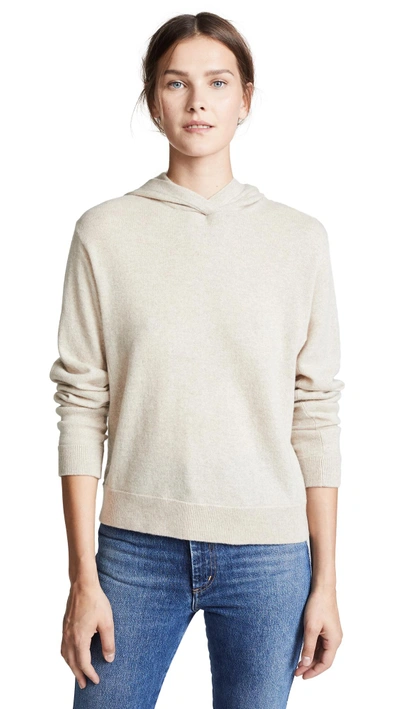 Shop Vince Overlap Cashmere Hoodie In Marzipan